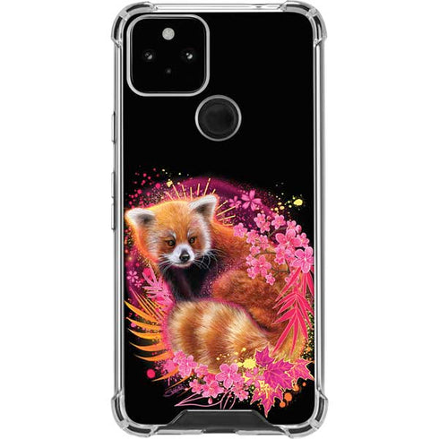 Red Panda with Flowers by Sheena Pike Google Pixel 5 Clear Case